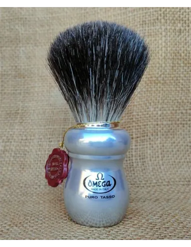 Brocha de afeitar Omega 6653, Pure Badger, Alumnio