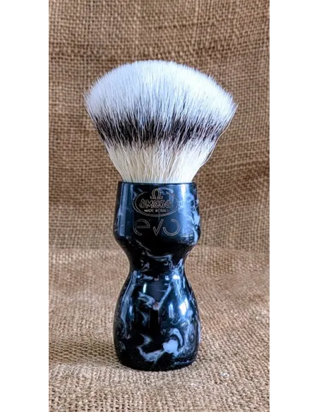 EVO Omega sinthetic fiber shaving brush "SPECIAL TITANIO"